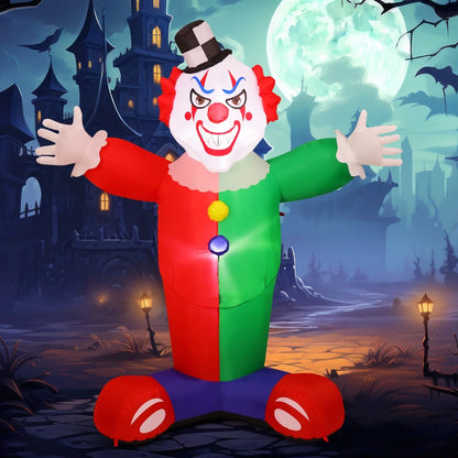 Halloween Inflatable 7.2 FT Blow up Clown, Halloween Inflatables Clown Outdoor Halloween Clown Decorations with LED Lights, Funny Halloween Decorations Clearance for Halloween/Holiday