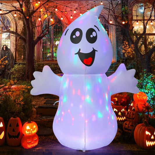 Halloween Inflatable 5 FT Ghosts Halloween Decorations, Cute Halloween Inflatable Ghost Halloween Ghost Decorations with LED Lights Built-In, Outdoor Halloween Decorations Clearance for Holiday