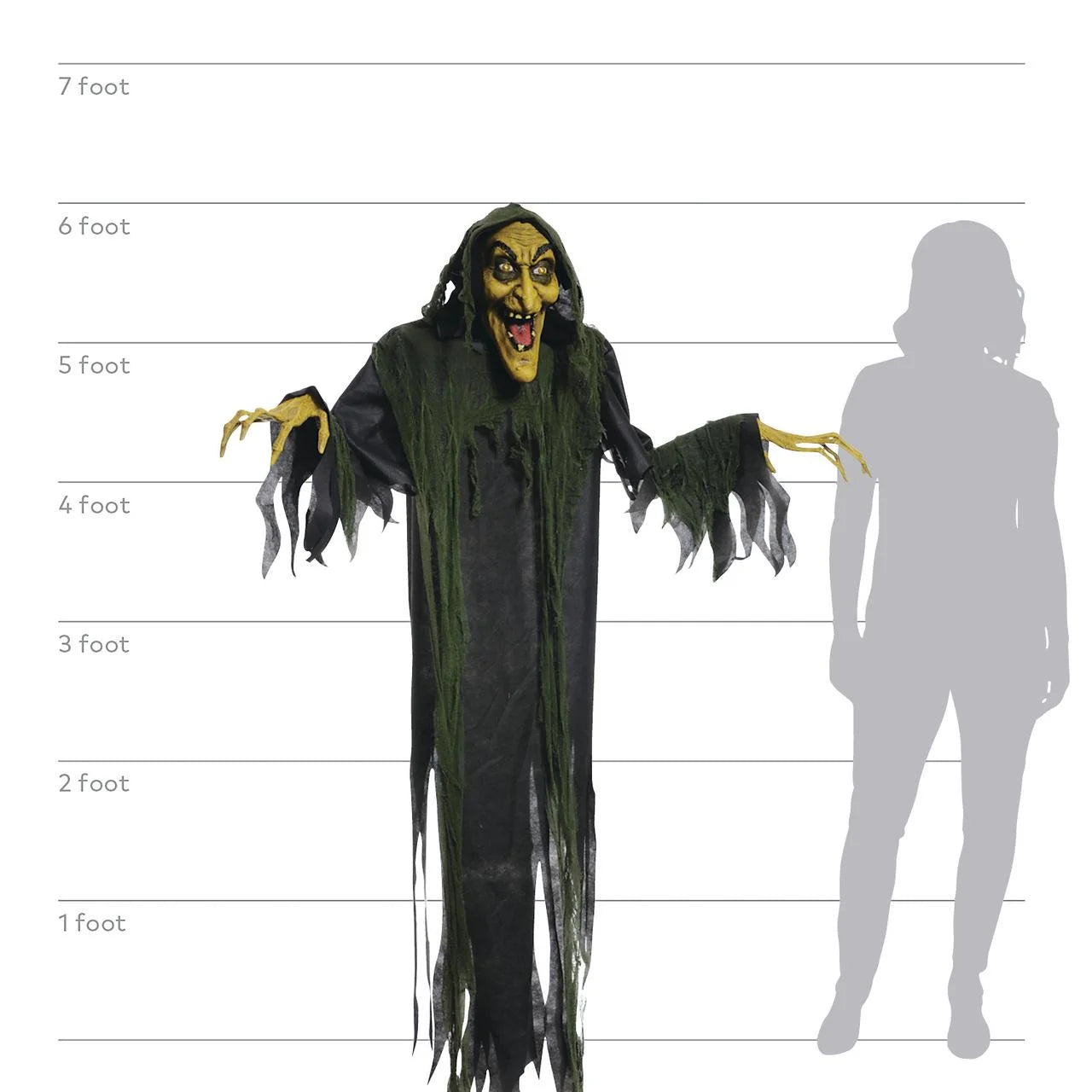 Hanging Witch 72" Animated Halloween Decoration