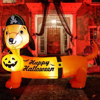 Halloween Inflatable 5 FT Halloween Dog Decorations, Halloween Inflatable Dog with Built-In Lights, Halloween Decorations Outdoor Clearance for Halloween/Holiday/Garden/Yard