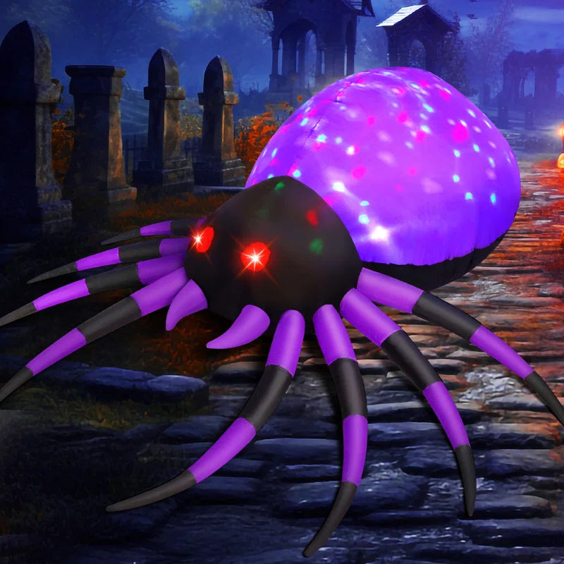 Halloween Inflatable Halloween Spider Inflatable Blow up Spider with LED Lights