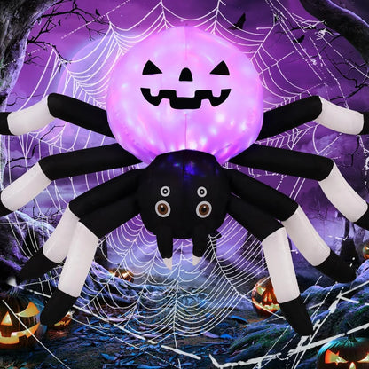 Halloween Inflatable 5 FT Halloween Spider Inflatable with Magic Light, Inflatable Spider Halloween Decorations Blow up Spider Decoration, Outdoor Halloween Inflatables Clearance for Party/Yard