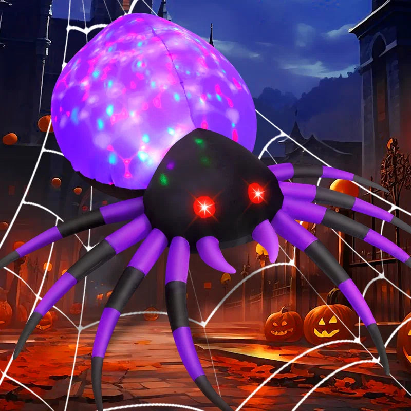 Halloween Inflatable Halloween Spider Inflatable Blow up Spider with LED Lights