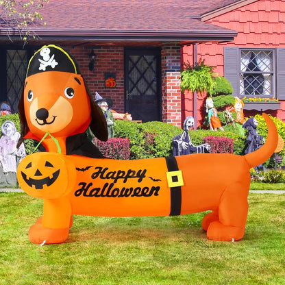 Halloween Inflatable 5 FT Halloween Dog Decorations, Halloween Inflatable Dog with Built-In Lights, Halloween Decorations Outdoor Clearance for Halloween/Holiday/Garden/Yard