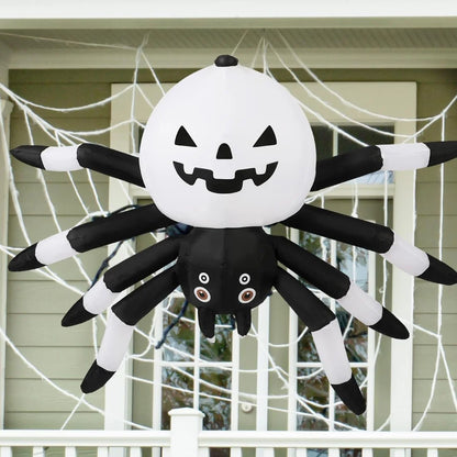 Halloween Inflatable 5 FT Halloween Spider Inflatable with Magic Light, Inflatable Spider Halloween Decorations Blow up Spider Decoration, Outdoor Halloween Inflatables Clearance for Party/Yard