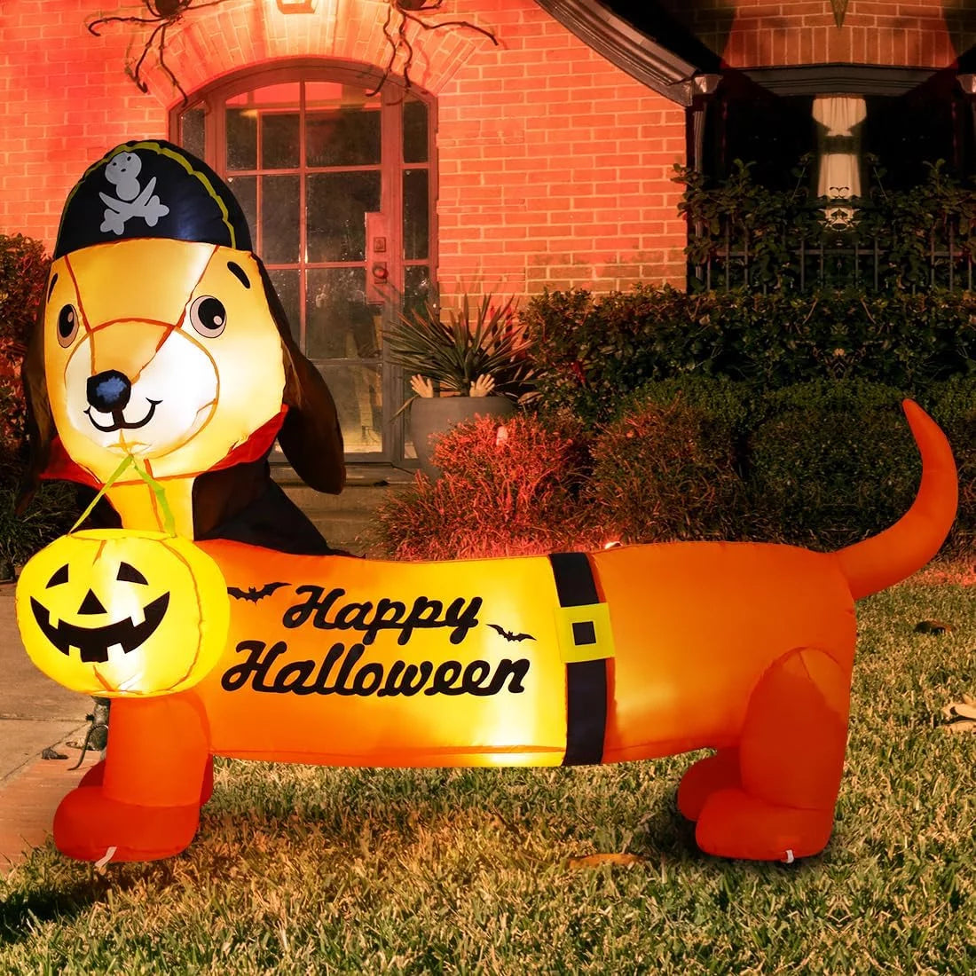 Halloween Inflatable 5 FT Halloween Dog Decorations, Halloween Inflatable Dog with Built-In Lights, Halloween Decorations Outdoor Clearance for Halloween/Holiday/Garden/Yard