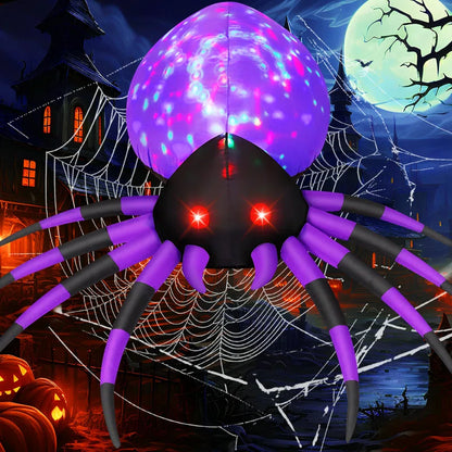 Halloween Inflatable Halloween Spider Inflatable Blow up Spider with LED Lights