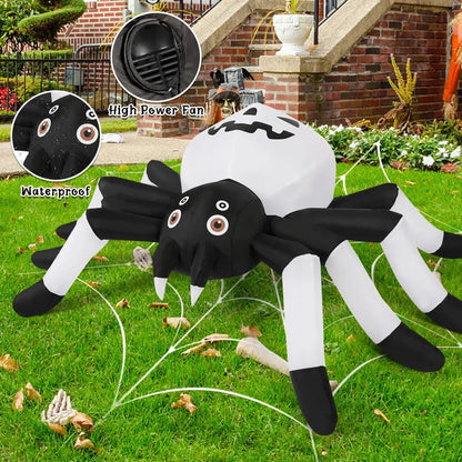 Halloween Inflatable 5 FT Halloween Spider Inflatable with Magic Light, Inflatable Spider Halloween Decorations Blow up Spider Decoration, Outdoor Halloween Inflatables Clearance for Party/Yard