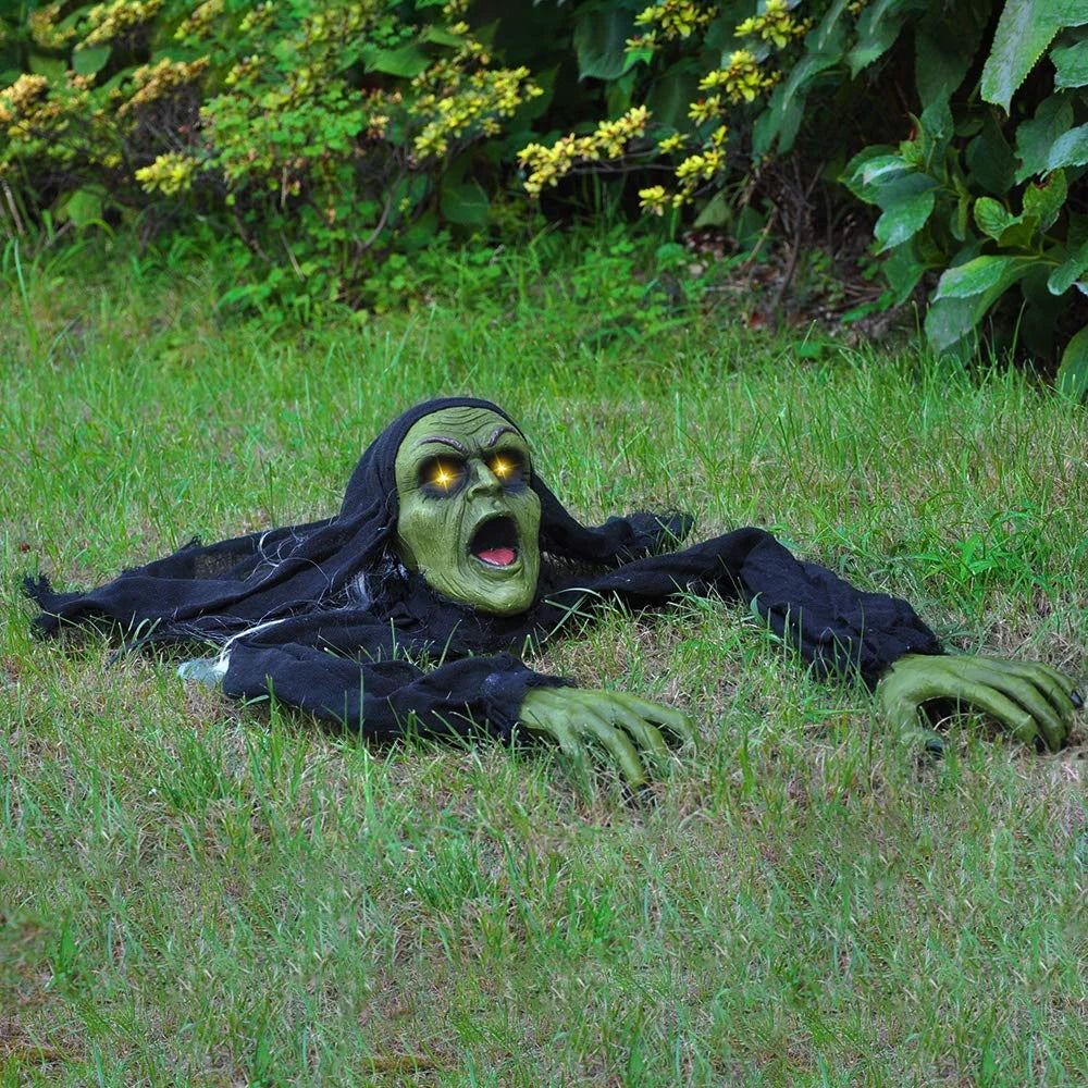 Halloween Groundbreaker Halloween Decorations Zombie with Sound and Flashing Eyes,Outdoor Scary Halloween Yard Decorations